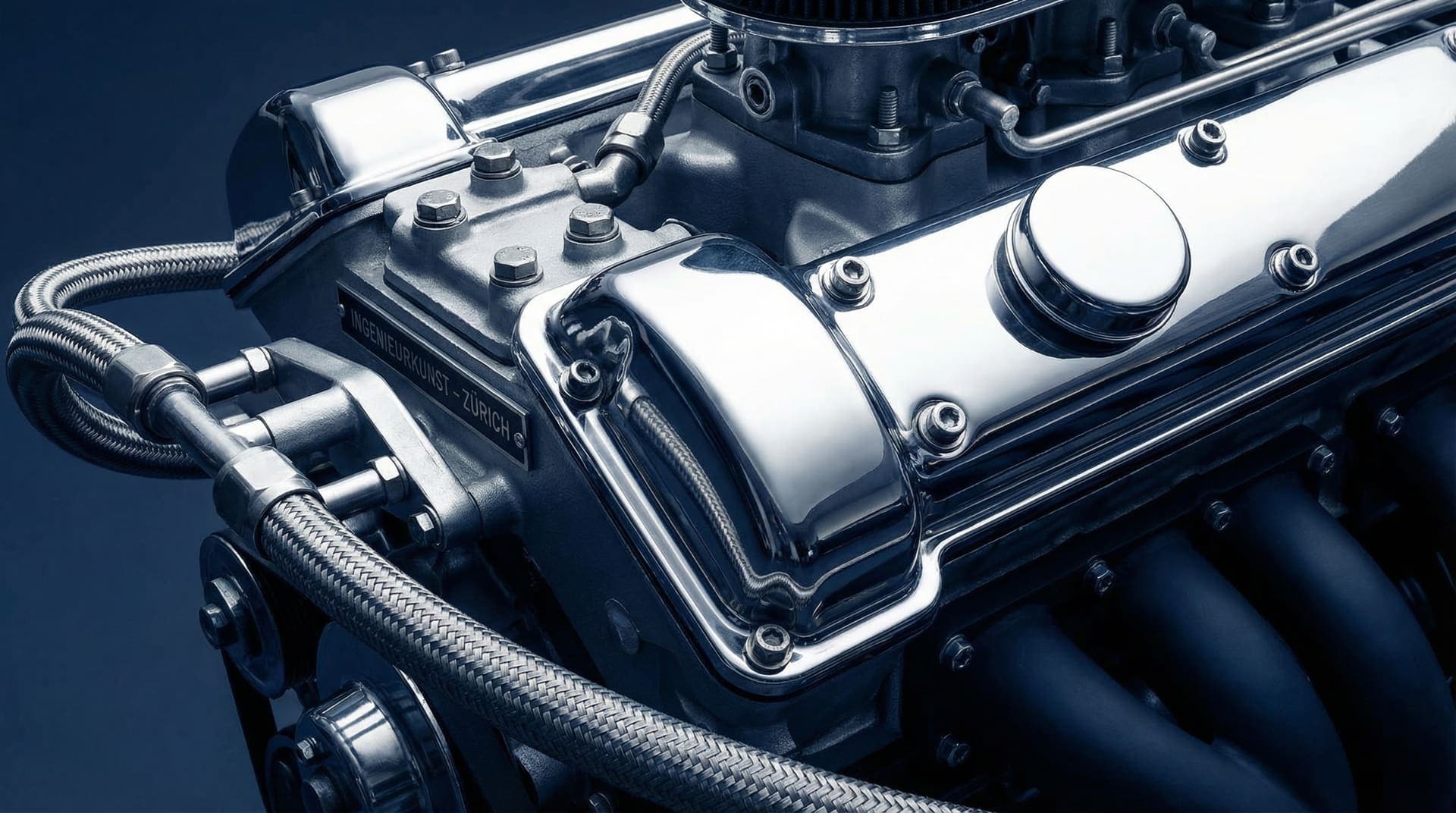 Classic European car engine detail